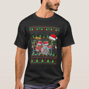 Camiseta Drum Music Lover Family Correspondendo a Christm d