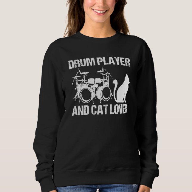 Camiseta Drum Player And Cat Drumming Musician Drums Instru (Frente)
