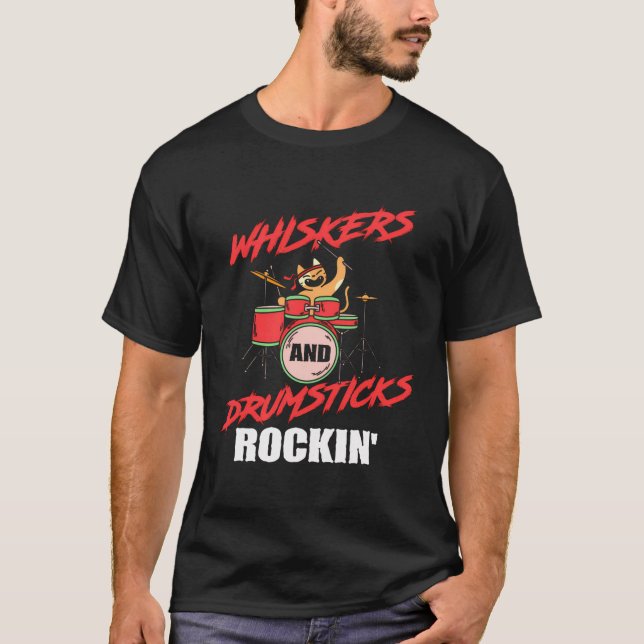 Camiseta Drummer Cat Lover Percussion Percussionis (Frente)