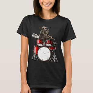 Camiseta Drummer Cat Músico Músico Músico Tambor Kitten