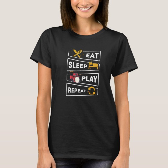 Camiseta Drummer Coma Tambores de Repouso (Frente)