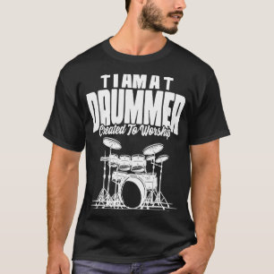 Camiseta Drummer Criado à Fé Cristã Culto