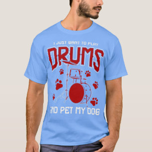 Camiseta Drummer De Cachorro Pet Drumsticks De Música Prese