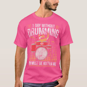 Camiseta Drummer de Gato Conjunto de Tambor de Gato