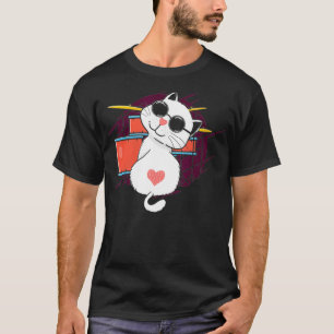 Camiseta Drummer De Gato De Bato De Bato De Animal Cortado
