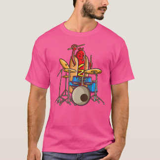 Camiseta Drummer Do Hotdog Mostra Tambor E Percussionista M