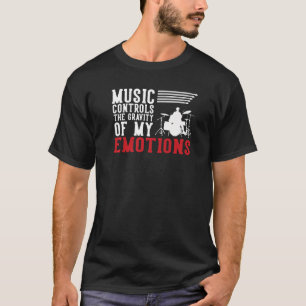 Camiseta Drummer do Rolo Rock de Percussão do Jogador de Ta