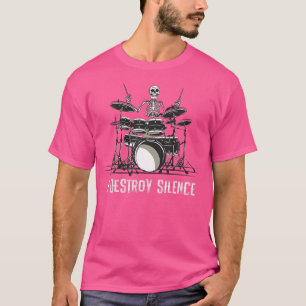 Camiseta Drummer do Skeleton Tambor do crânio Conjunto de B