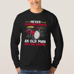 Camiseta Drummer Drum Kit Antigo