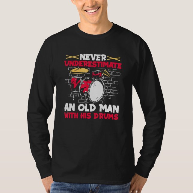 Camiseta Drummer Drum Kit Antigo (Frente)