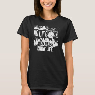 Camiseta Drummer Drum Set Vintage No Drums No Life Kat Dru