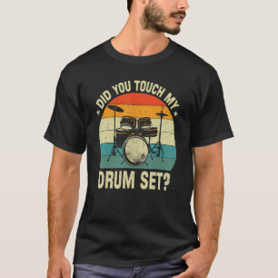 Camiseta Drummer Drum Set Vintage Retro Tocou No Meu Dr.