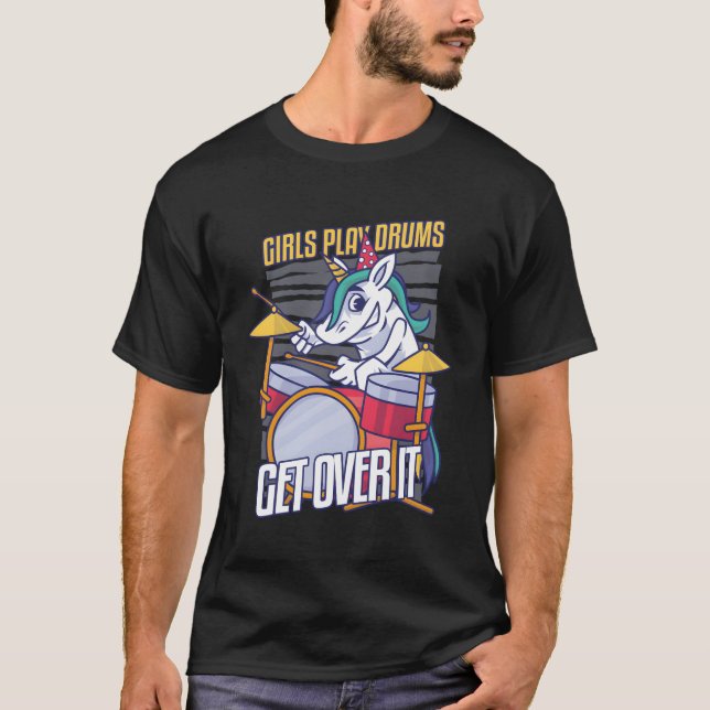 Camiseta Drummer Drums Banda Unicorn (Frente)