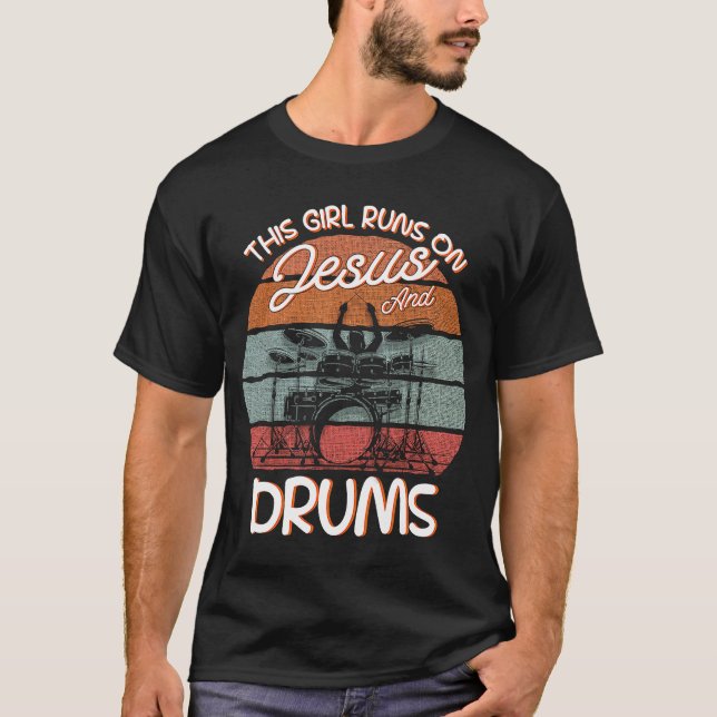 Camiseta Drummer Drumsticks para instrumentos Kit de tambor (Frente)