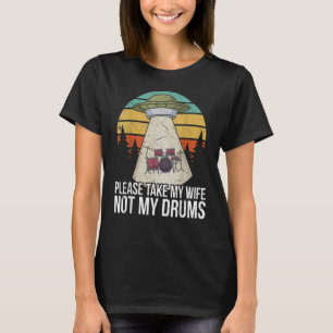 Camiseta Drummer Engraçado Batendo Kit de Tambor Percussão