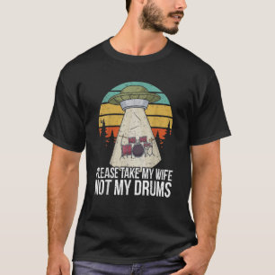 Camiseta Drummer Engraçado Batendo Kit de Tambor Percussão