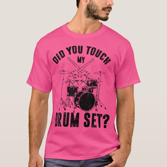 Camiseta Drummer Engraçado Tambores De Persão Tocou No Meu  (Frente)