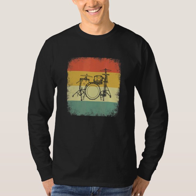 Camiseta Drummer evolution, Drumset, design for musicians_2 (Frente)