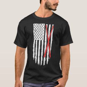Camiseta Drummer Fantástico Patriótico Afetou Bandeira Amer