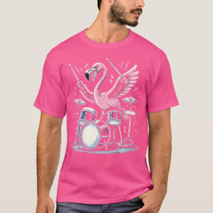 Camiseta Drummer Flamingo Drumming Player Tocando Drum