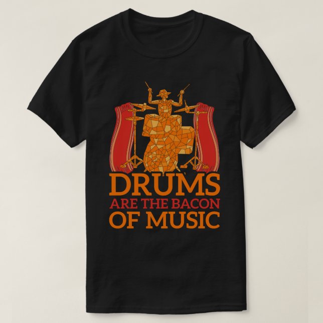 Camiseta Drummer Gift Rock Percussion Drums (Frente do Design)