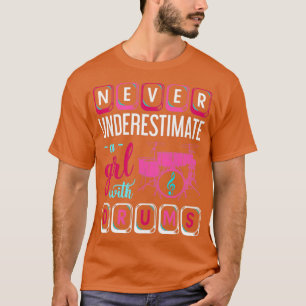 Camiseta Drummer Girl Bebe Tambores de Música