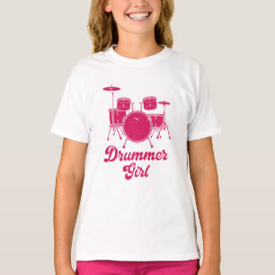 Camiseta Drummer Girl Presente do tambor