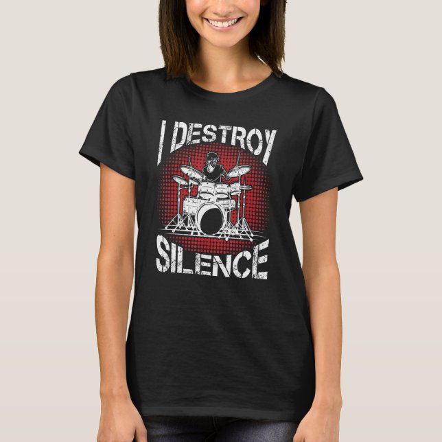 Camiseta Drummer I Destroy Silence (Frente)