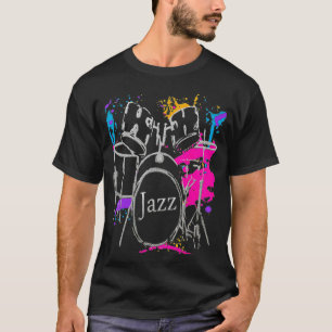 Camiseta Drummer Jazz Music Art Design