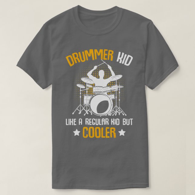 Camiseta Drummer Kid Drumming Tambores Percussionistas Rapa (Frente do Design)