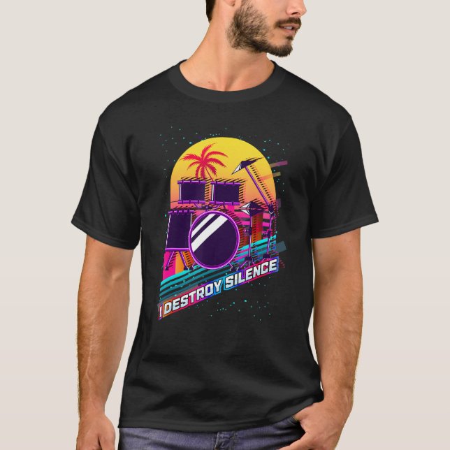 Camiseta Drummer legal A Dizer E A Cotação 80 S Estilo Retr (Frente)