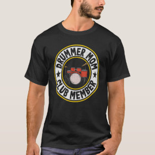 Camiseta Drummer Mãe Club Membro Mulheres Drumagens Vintage
