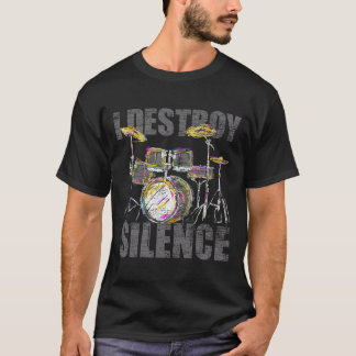 Camiseta Drummer me dá presentes para destruir os tambores 