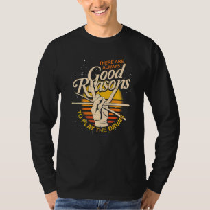 Camiseta Drummer Música Drumsticks Músico Retro Drums Prem