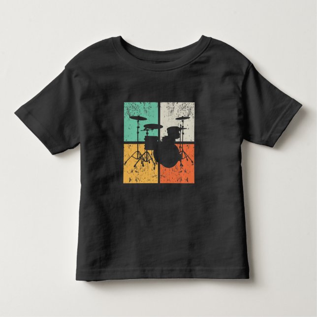 Camiseta  Drummer Musical Do Conjunto De Tambores Retroativ (Frente)