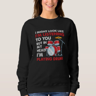 Camiseta Drummer Músico Mas Na Minha Cabeça Eu Tocando Tamb