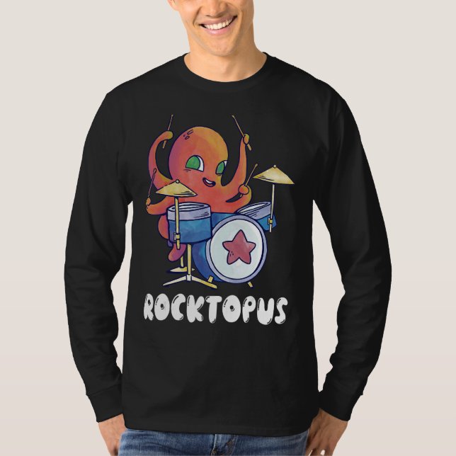 Camiseta Drummer Octopus do Rocktopus Drummer (Frente)