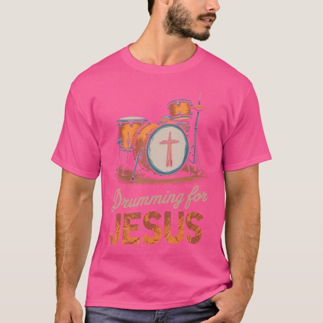 Camiseta Drummer Para Jesus Drum Percussionista E Drummer (Frente)