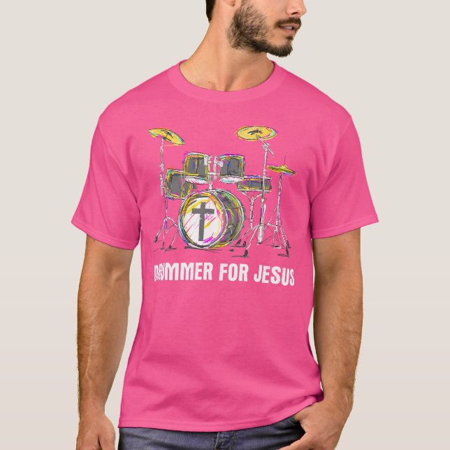 Camiseta Drummer Para Jesus - Musicista Cristão-Banda Worsh (Frente)