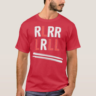Camiseta Drummer Paradiddle Sticks Drum RLRR LRLL Design