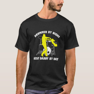 Camiseta Drummer Por Melhor Pai Noturno Por Drummer Do Dia