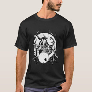 Camiseta Drummer Presente do Presente do Tambor Octopus