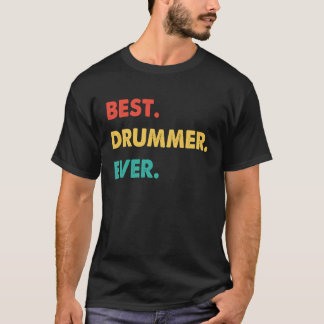 Camiseta Drummer Retro Melhor Drummer Nunca