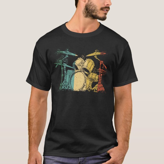 Camiseta Drummer Retro Vintage Drummers (Frente)
