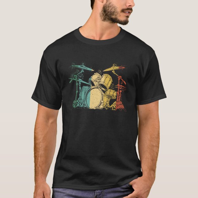Camiseta Drummer Retro Vintage Drummers (Frente)