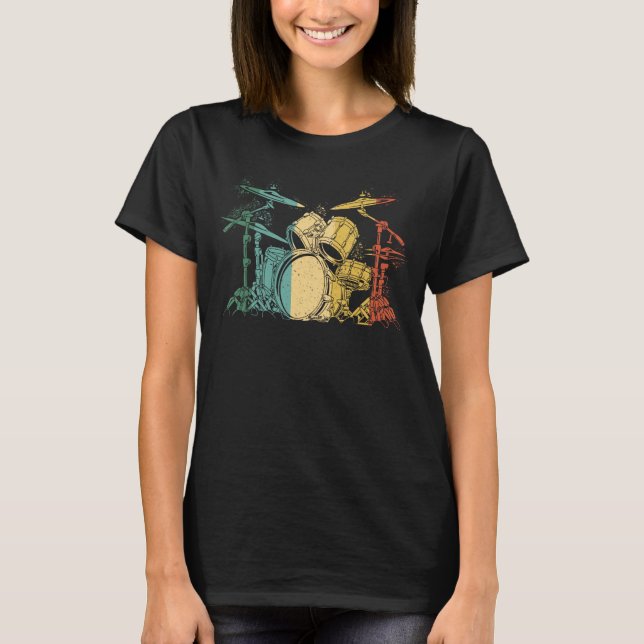 Camiseta Drummer Retro Vintage Drummers (Frente)