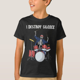 Camiseta Drummer Rock Music Banda Drums Eu Destruo Silêncio
