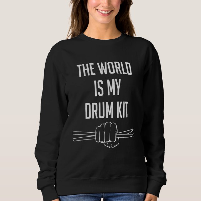 Camiseta Drummer Saying The World Is My Drum Kit (Frente)