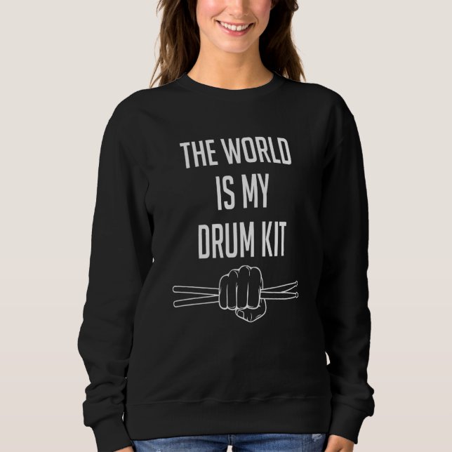 Camiseta Drummer Saying The World Is My Drum Kit (Frente)