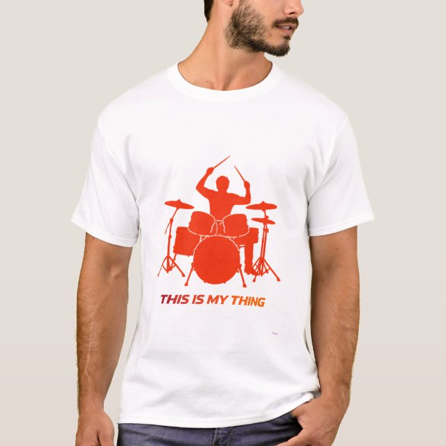 Camiseta Drummer Silhouette Action Lifestyle Design (Frente)